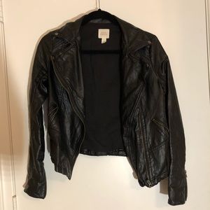 Urban Outfitters Sun & Shadow black leather jacket